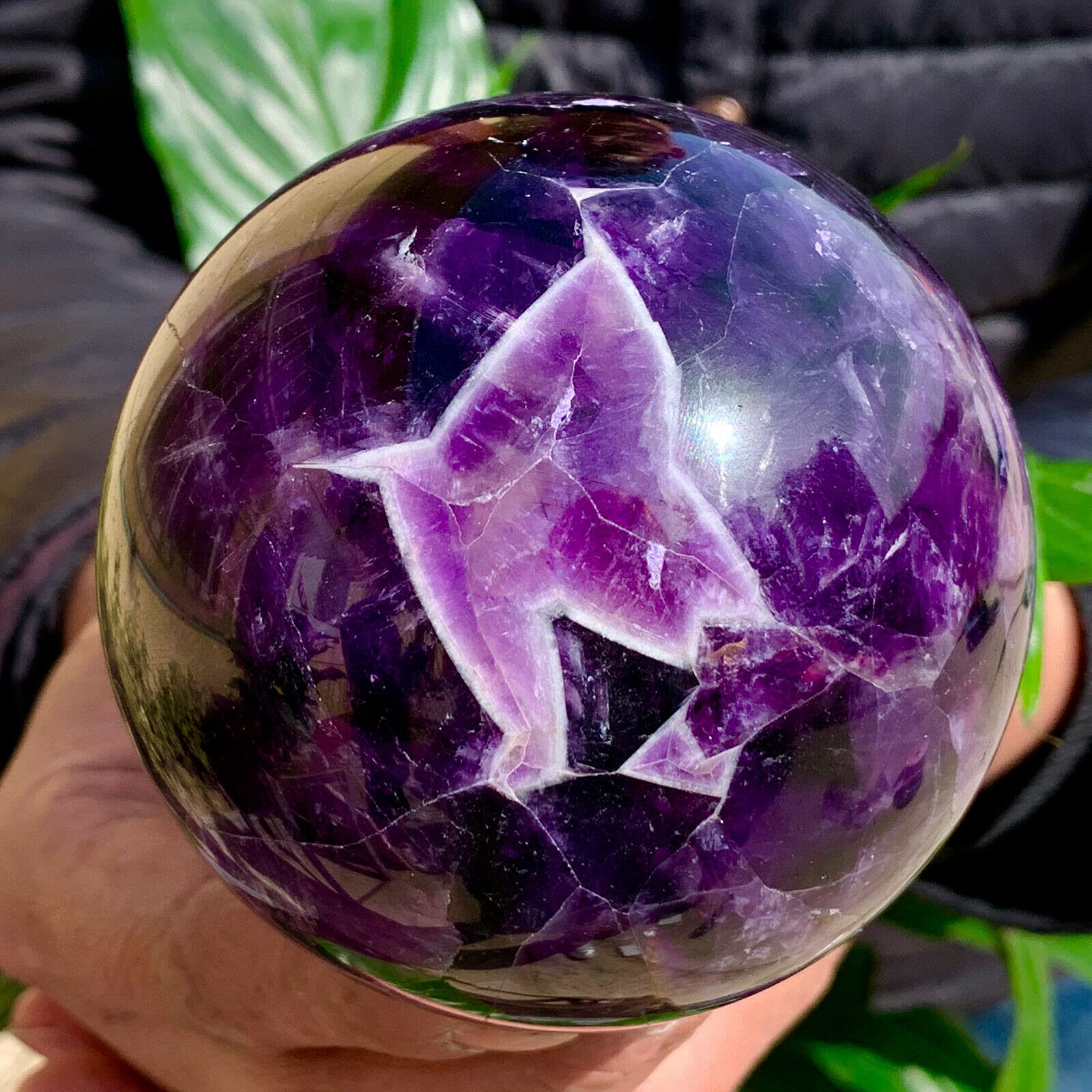ZTBH Cristal de meditación Natural Esfera de curación de Cristal de Cuarzo, Dream Amathyst Ball, Reiki Decor 1pc Piedra de Cristal (Size : 75-80mm)