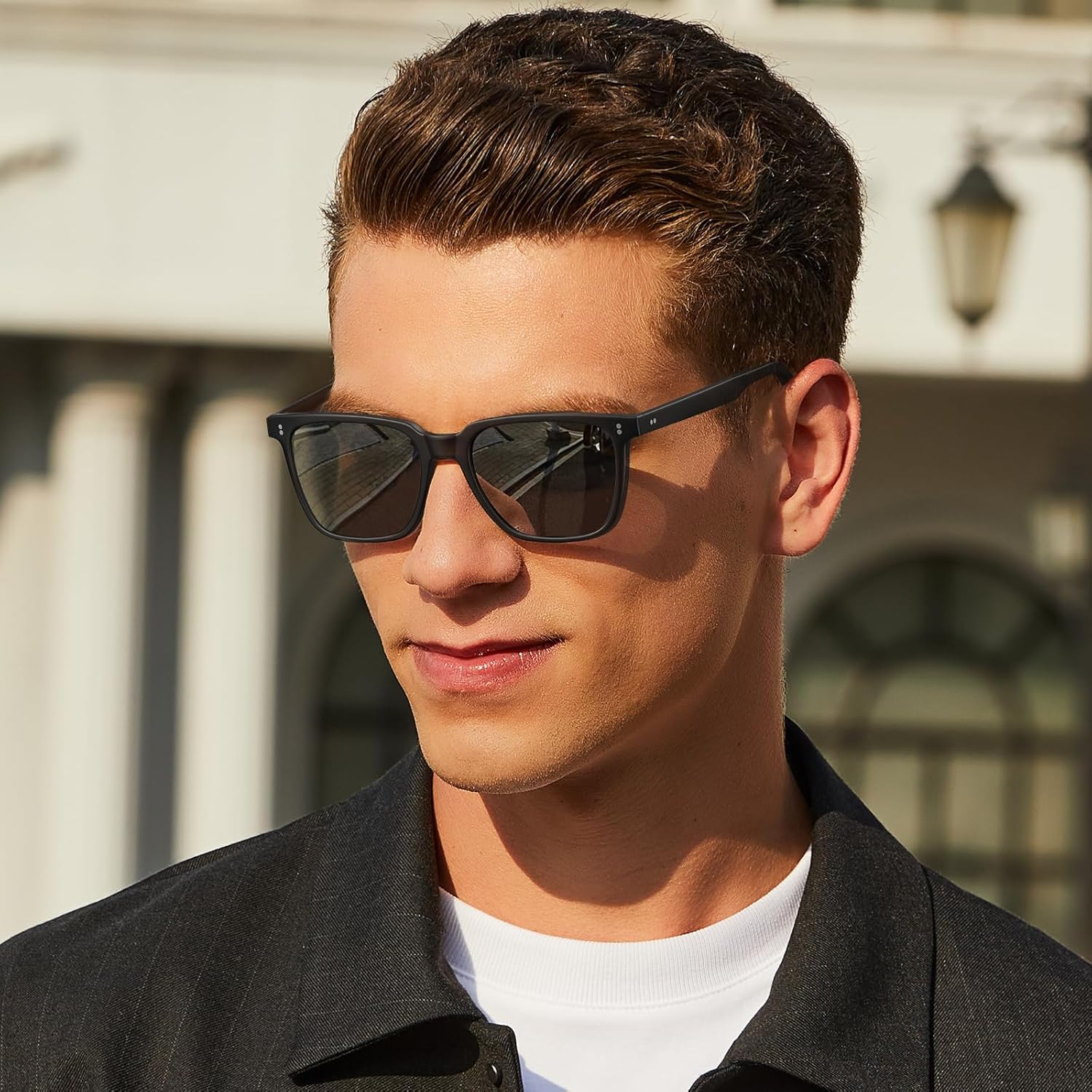 CARFIA Retro Acetate Polarized Sunglasses for Men UV400 Protection Driving Outdoor Anti-Glare Sun Glasses CA5354WS - Image 2