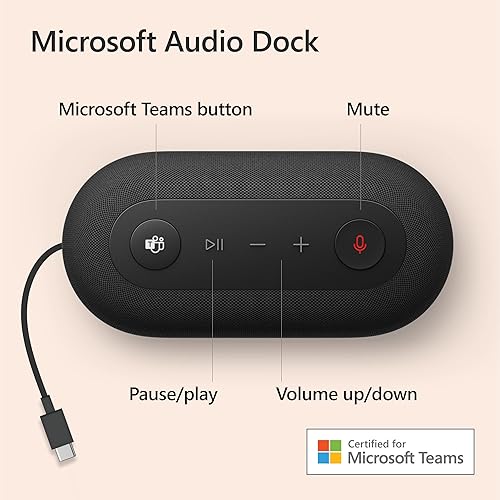 Miniatura 3 de Microsoft Audio Dock - Hasta 90dB SPL - Dos matrices de micrófonos omnidireccionales - 70Hz  20 kHz para reproducción de música - Compatible con