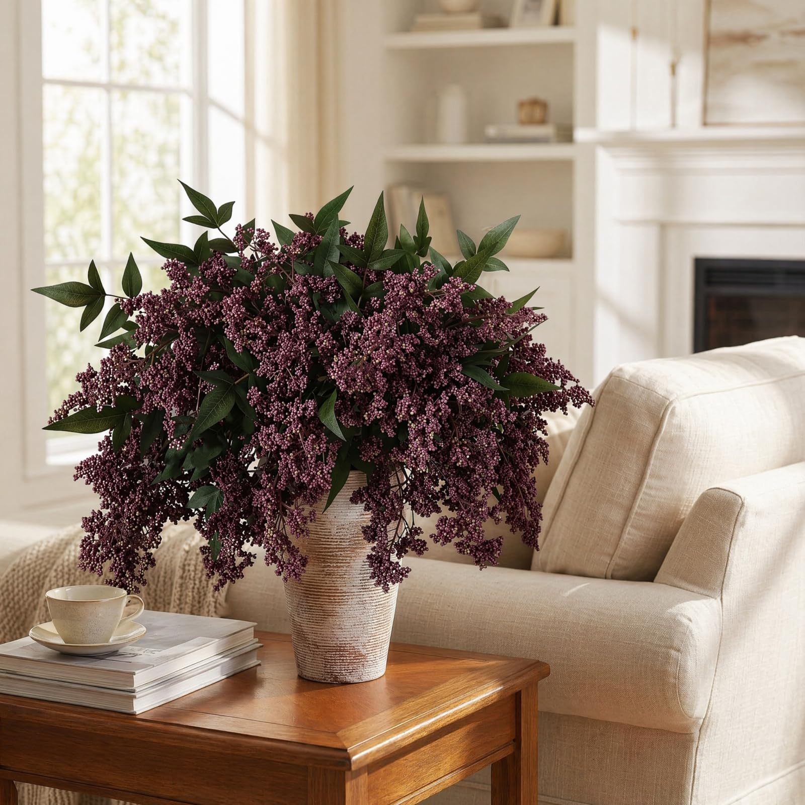 Tiges de baies artificielles d'automne pour décoration de vase