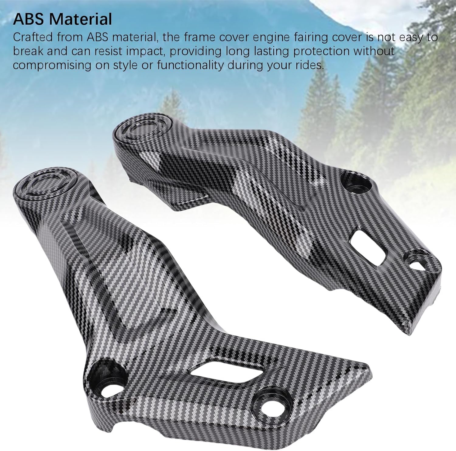 Generic 1 Pair Frame Guard Cover, Frame Protector Cover Engine Side Fairing Panel Protection Plate Replacement for MT-07 FZ-07 2021-2023 (Carbon Fiber Style)