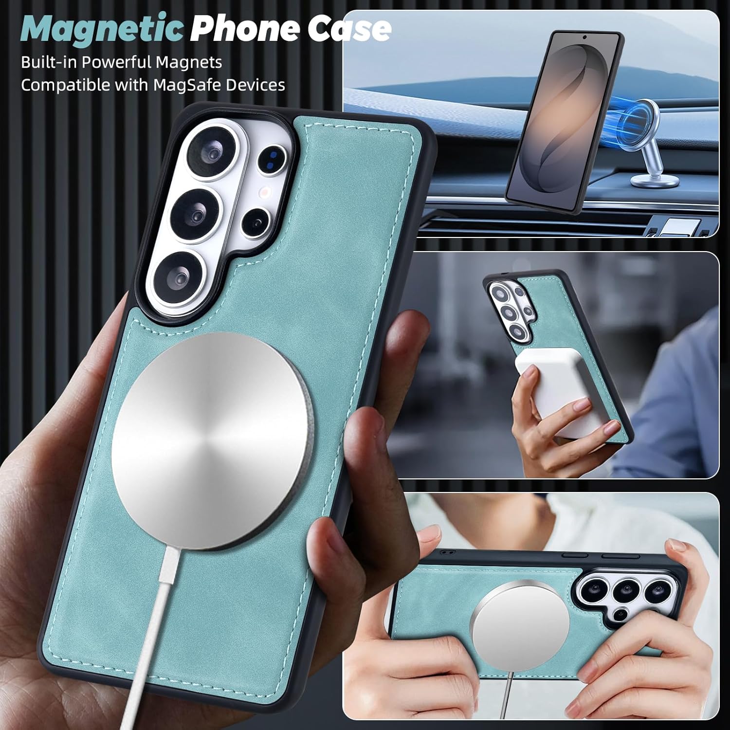 TwoHead for Samsung Galaxy S26 Ultra Wallet Case with Card Holder, Detachable Magnetic Phone Case for S26 Ultra,PU Leather All-Round Protective Phone Case Wallet with Wrist Strap(6.9 in,Blue)