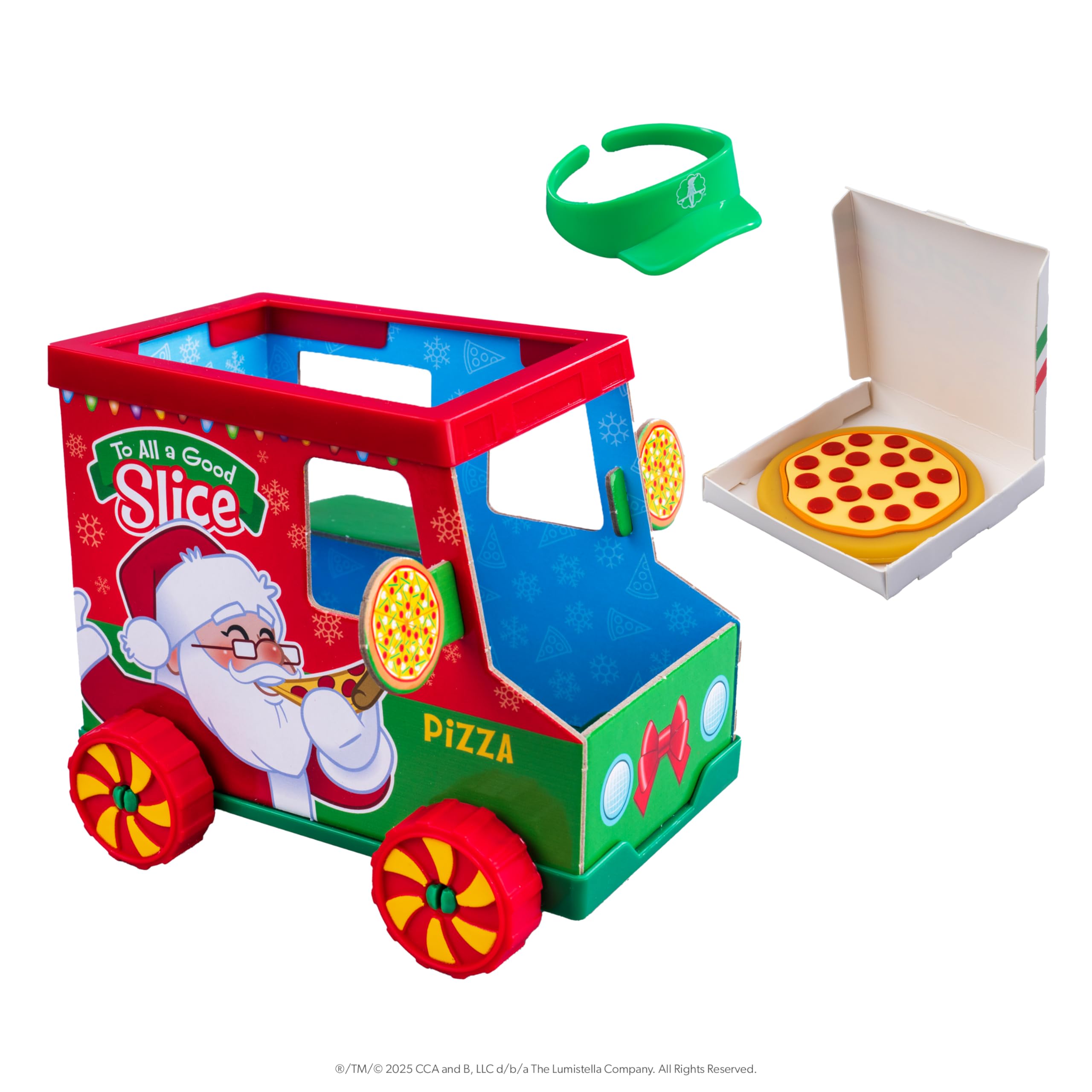 The Elf on the Shelf Polar Props Camion à Pizza Polaire – Accessoires et Accessoires pour des scènes Amusantes d'elfe de Pizza – Elfe Scout Non Inclus.