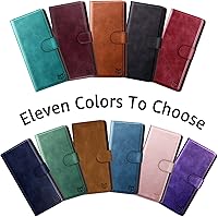 Vista 2 de SUANPOT Funda tipo cartera RFID para Motorola Moto G Stylus 5G, piel sintética, a prueba de golpes, con tarjetero (rojo vino)