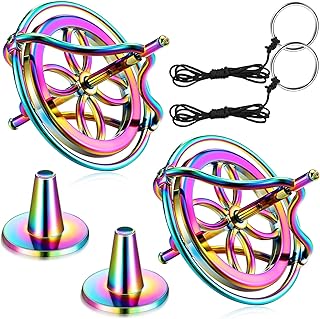 meekoo 2 Packs Gyroscope Toys Metal Anti Gravity Colorful Precision Top Gyroscope for Christmas Educational Birthday Gifts(Colorful)