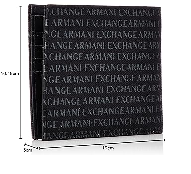 Armani Exchange Men's Wallet + Keychain Accessory Set, nero