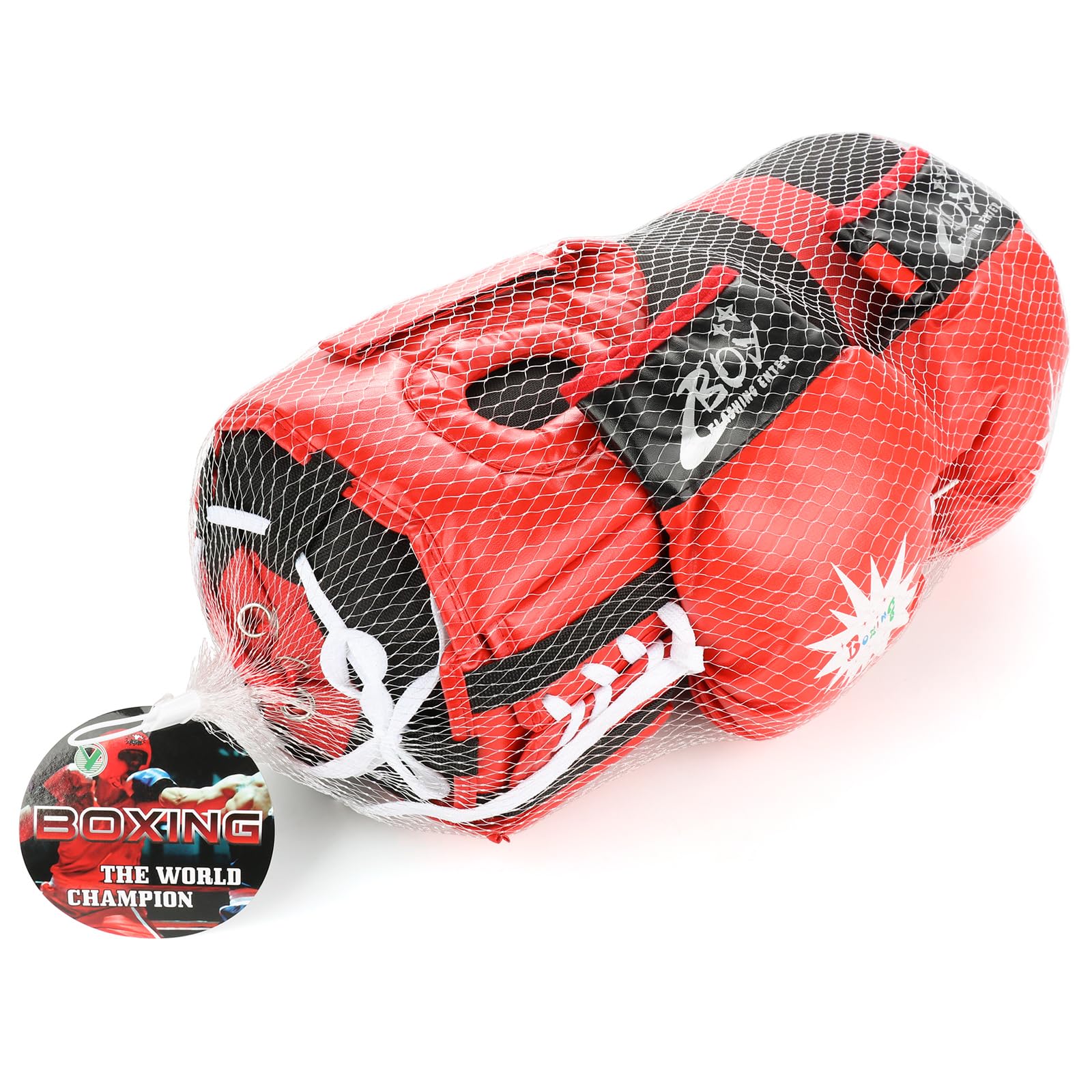 Ensemble de de Boxe pour Enfants, Rembourrage en Cuir PU Absorbant Les Chocs et EVA, Mitaines de Frappe, Kit de Kick Pack pour Entraînement de