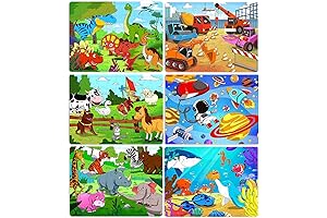 Puzzles for Kids Ages 4-8, Brain Boosting Wooden Jigsaw Preschool Learning Toys...