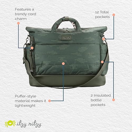 Miniatura 4 de Itzy Ritzy Bolsa de viaje Dream Weekender Bolsa ligera para la noche y hospital con compartimento base, 12 bolsillos incluyendo 2 bolsillos