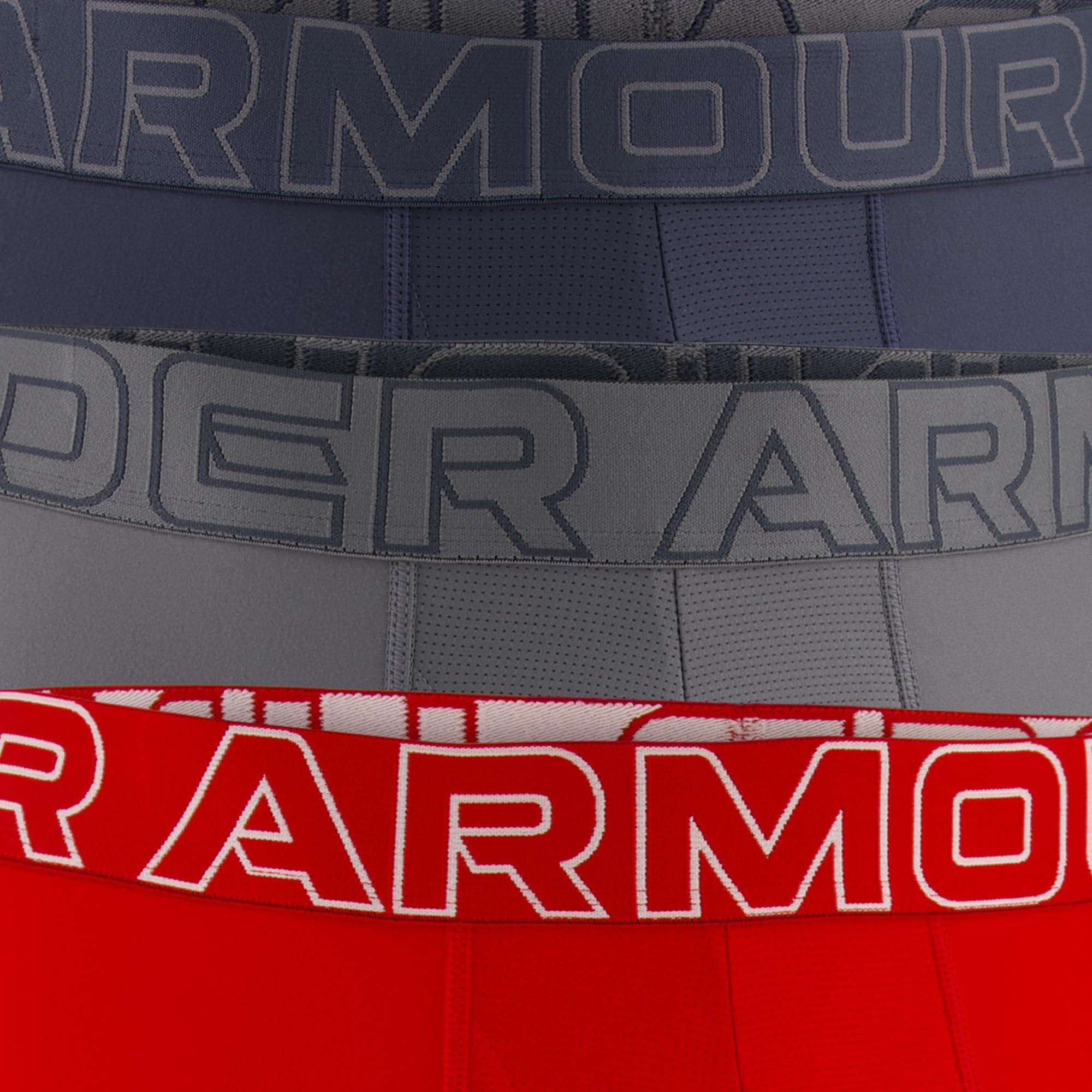 Under Armour Pack de 3 Bóxers Tech Performance para Hombre, Largo de Pierna de 15 cm – Transpirable, Absorbe la Humedad, Tacto Suave, Comodidad Todo el Día