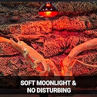 Vista 3 de REPTI ZOO - Paquete de 2 lámparas de calor infrarrojo, emisor de calor de 100W para reptiles, lámpara de punto de sol infrarroja roja, lámpara