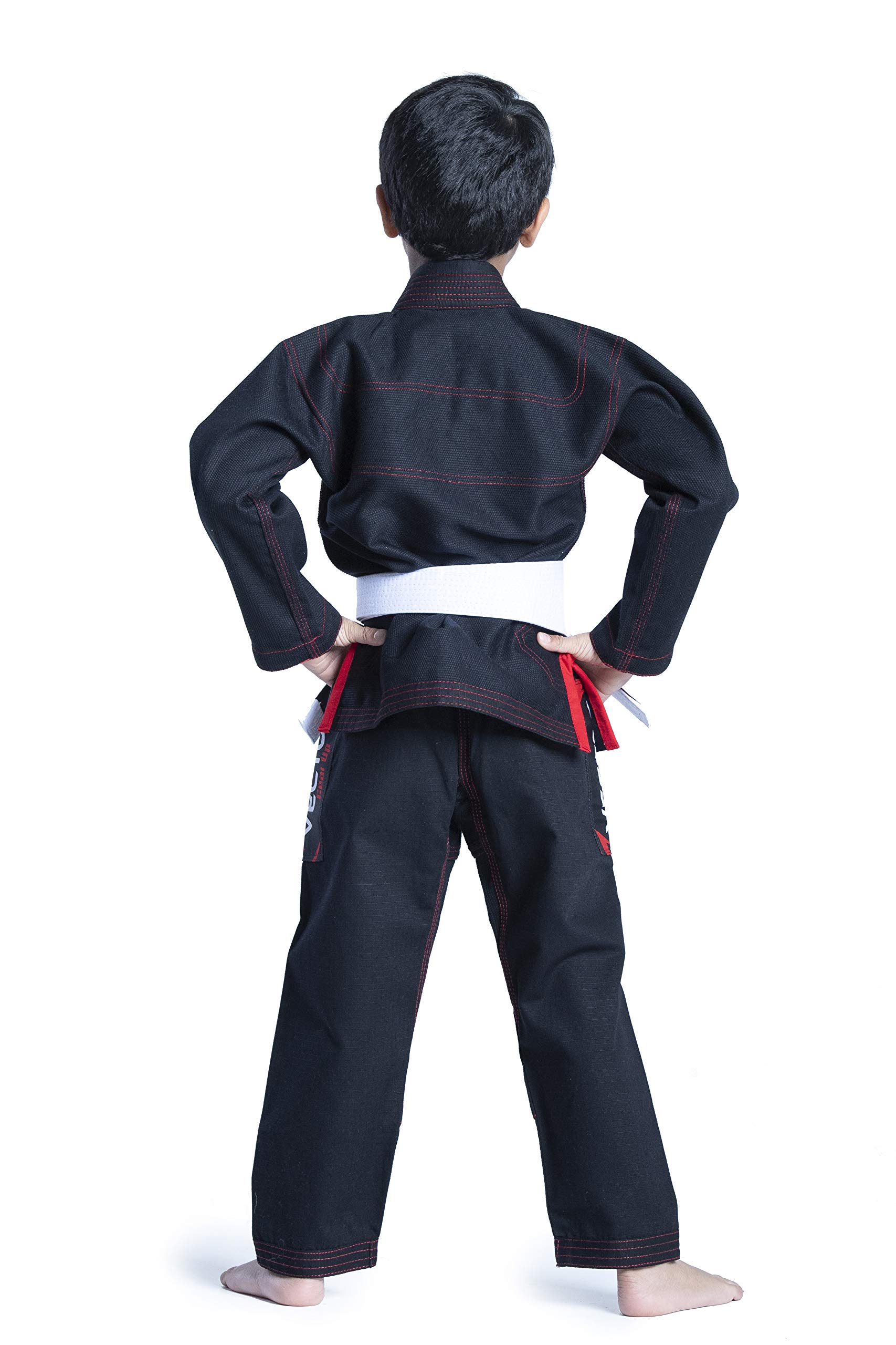 Kids Brazilian Jiu Jitsu (BJJ) Gi mit gratis weißem Gürtel, 100% Baumwolle, Pearl-Weave-gewebter Kimono, Ultra leicht, vorgeschrumpft