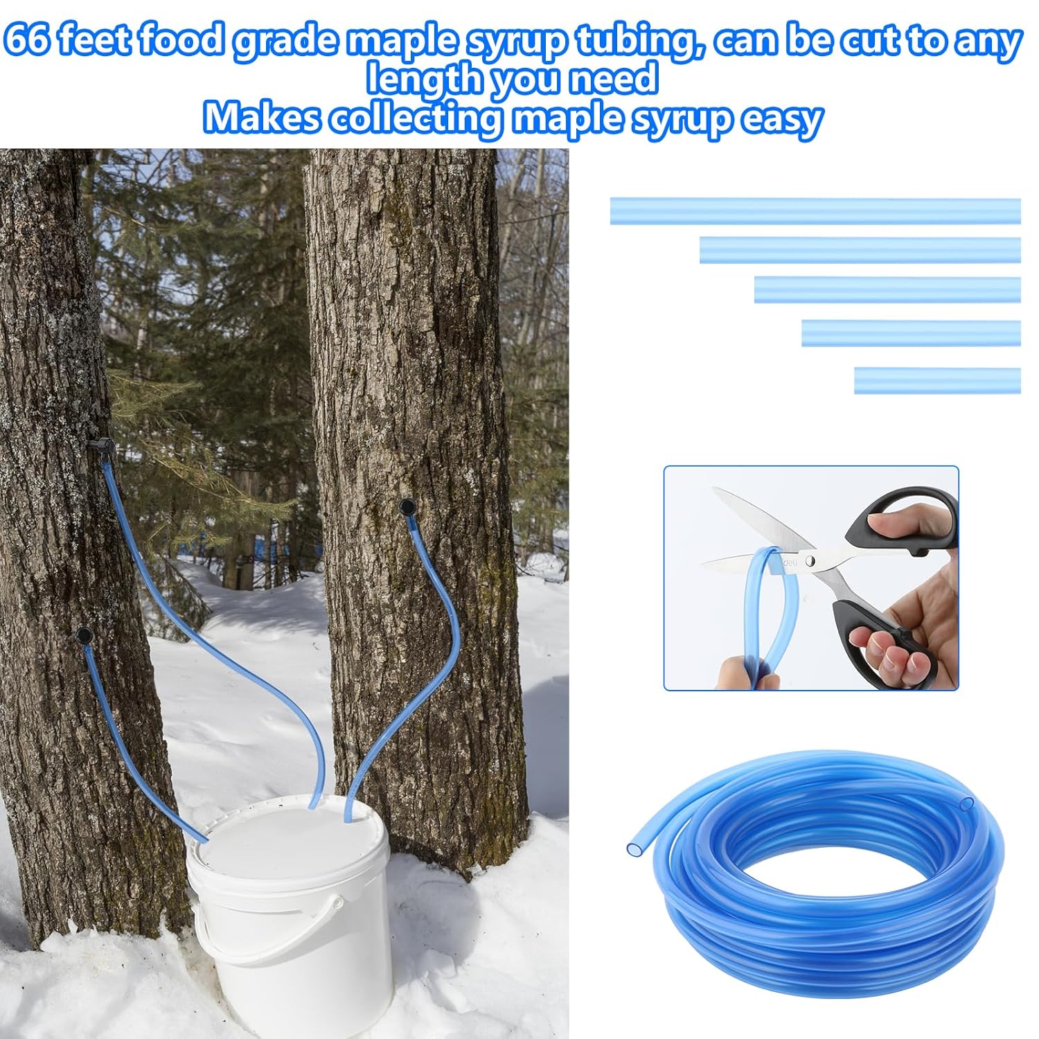 Maple Syrup Tapping Kit, Upgrade Maple Taps Set Include (30) Maple Syrup Taps, 66 -Ft Food Grade Tubing, 1 Drill Bit, Maple Tree Tapping Kit for Experts or Beginners (30 SET)
