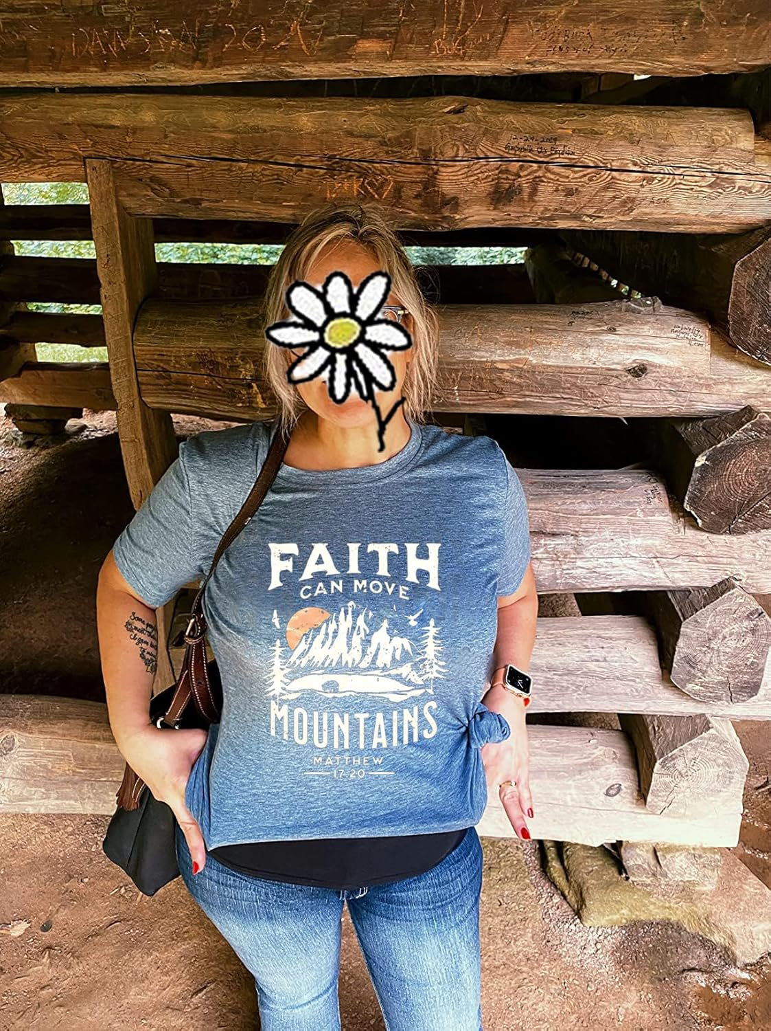 Christian Faith Shirts for Women Butterfly Daisy Graphic Casual T Shirts - Image 3