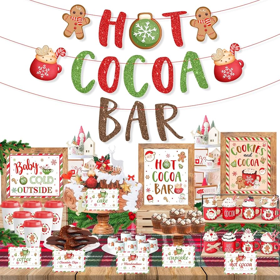 Amazon.com: Hot Chocolate Bar Kit, Christmas Hot Cocoa Bar Supplies, Gingerbread Man Hot Cocoa Bar Banner Sign Toppings Labels Cup Tags for Winter Birthday Baby Its Cold Outside Baby Shower New Year : amazon-com-hot-chocolate-bar-kit-christmas-hot-cocoa-bar-supplies-gingerbread-man-hot-cocoa-bar-banner-sign-toppings-labels-cup-tags-for-winter-birthday-baby-its-cold-outside-baby-shower-new-year