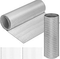 Vista 1 de Protector térmico de escape automotriz, 20" x 47.2" material de protección térmica de aluminio repujado con 20 piezas de bridas metálicas