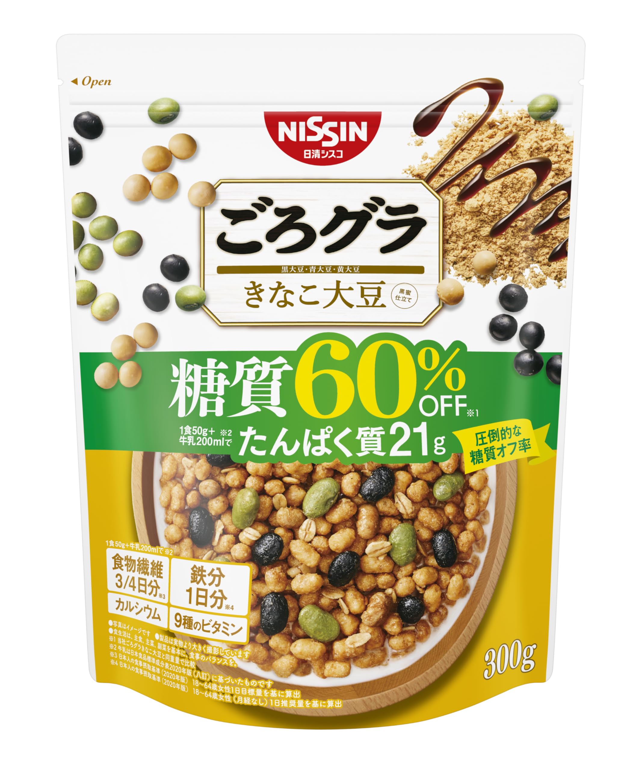 日清シスコ ごろグラ 糖質60%オフ きなこ大豆 300g×8袋