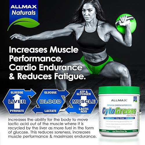Miniatura 3 de ALLMAX Naturals, CYTO-Greens, Premium Green Superfood, Acai Berry Green Tea, 30 Servings