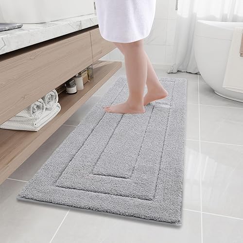 Miniatura 131 de Buganda Alfombras de baño, 24" x 16", Alfombras de baño de microfibra suaves y absorbentes, Alfombra de ducha esponjosa antideslizante, Alfombras de