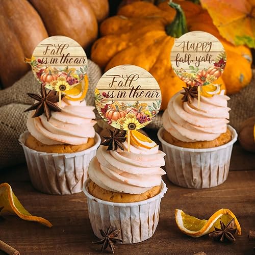 Miniatura 7 de Whaline 1000 piezas de calcomanías de otoño y Acción de Gracias con calabazas retro y flores con bendición, calcomanías de grano de madera vintage