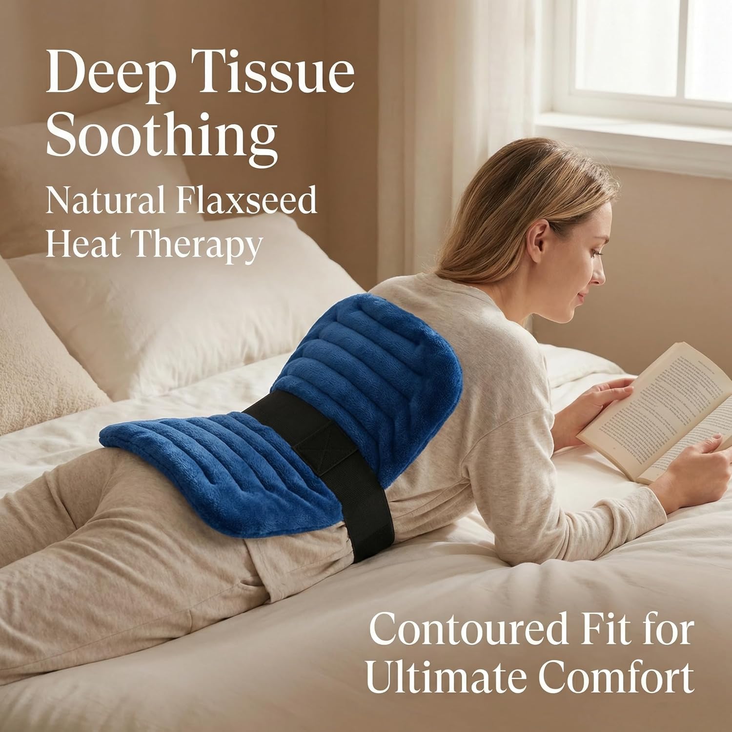 Flaxseed hot Compress pad for the Back (Deep Blue)