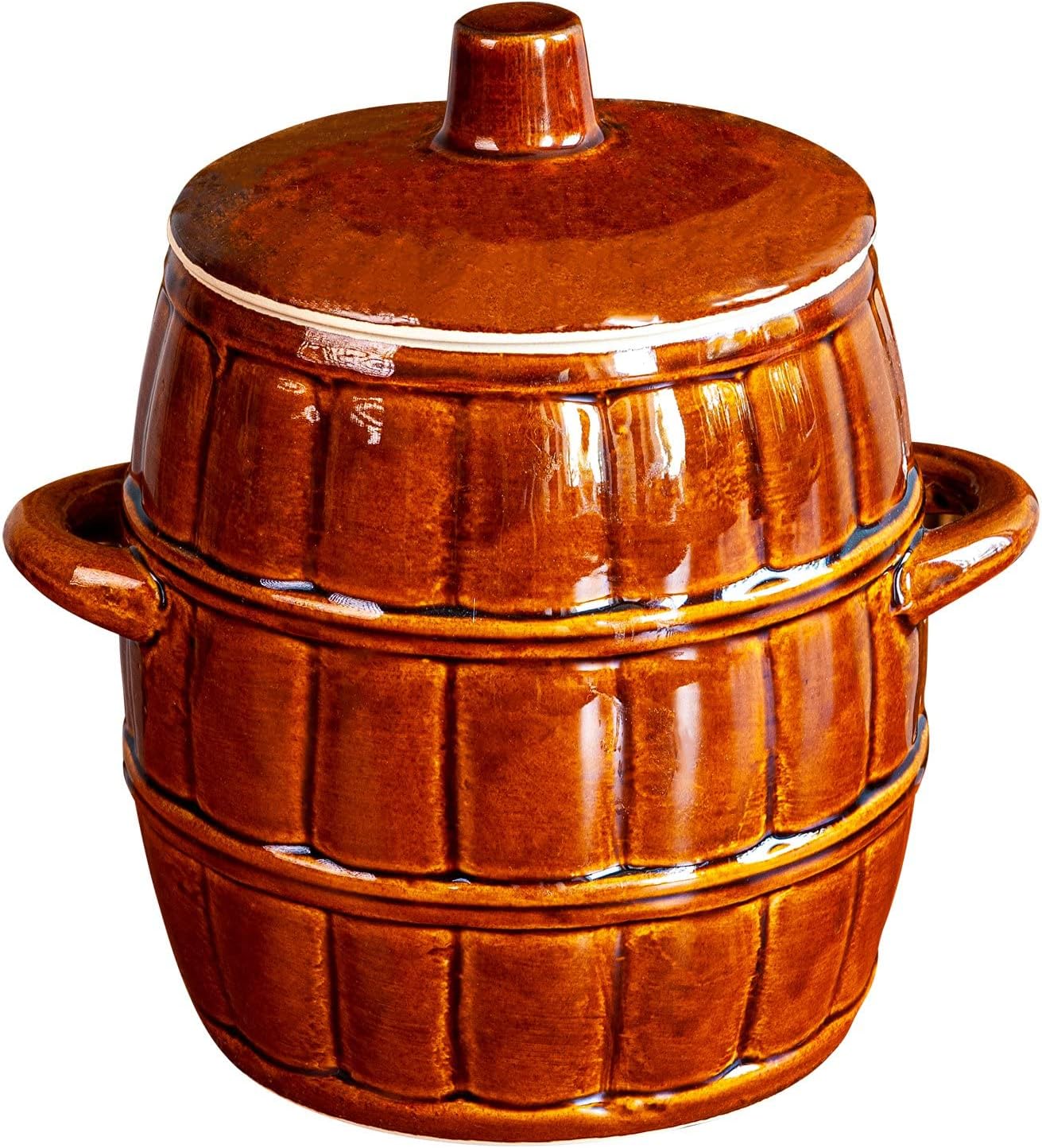 AlcoFermBrew Stoneware 3.2L – Fermentation crock | Ceramic fermentation pot | Container for pickling