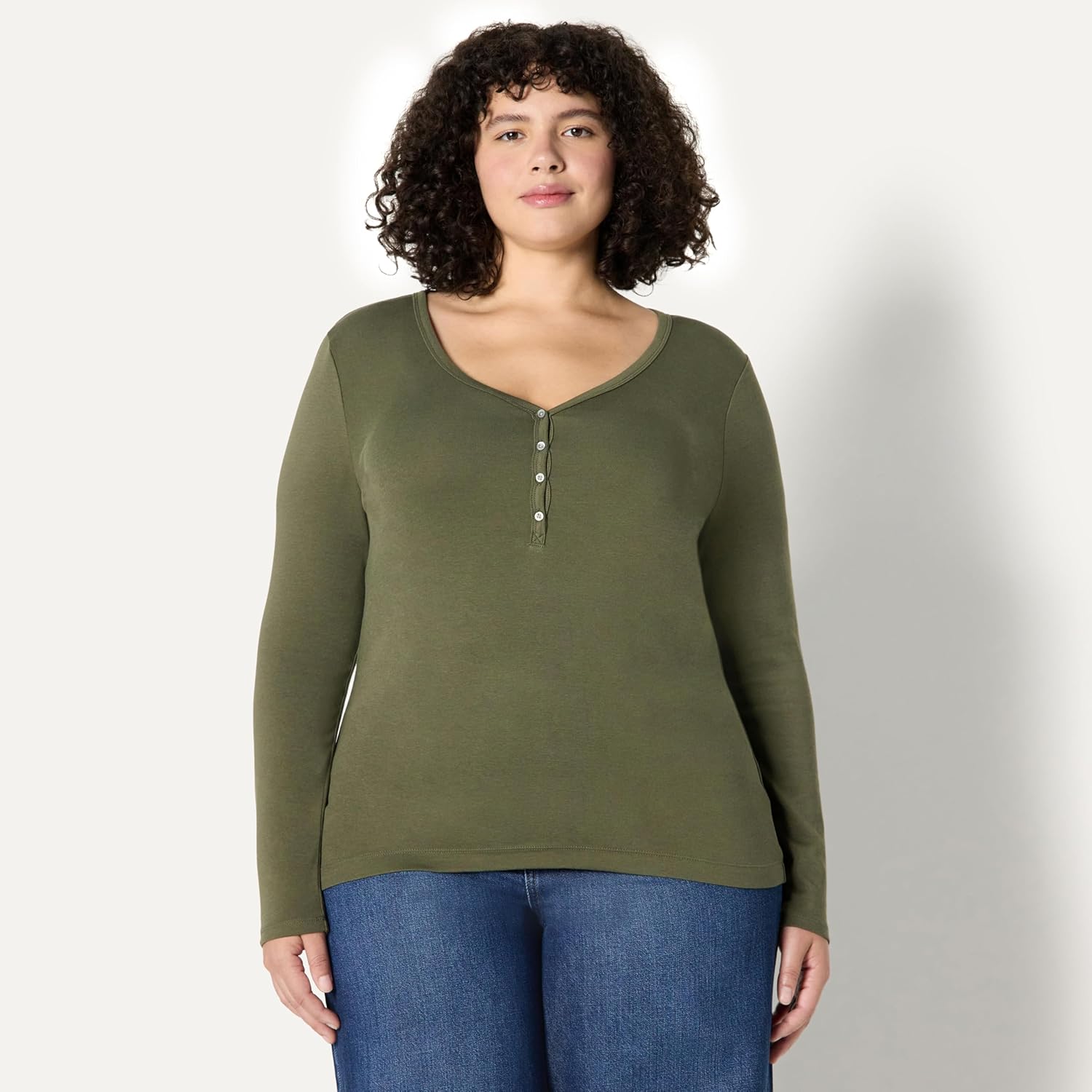 Amazon Essentials Women's Ribbed Knit Long Sleeve Henley Slim Fit T-Shirt - Image 7