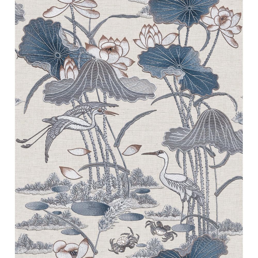Design Id Blue Wallpaper Tp422702 Tapestry Lotus Pond