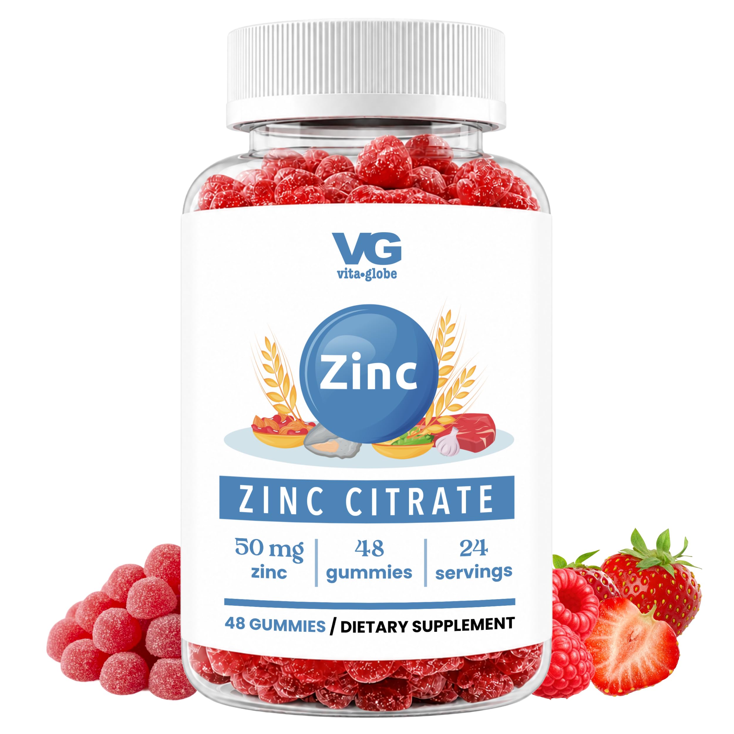Amazon.com: VITA Globe Zinc Citrate Gummy Vitamins 50mg - Supports