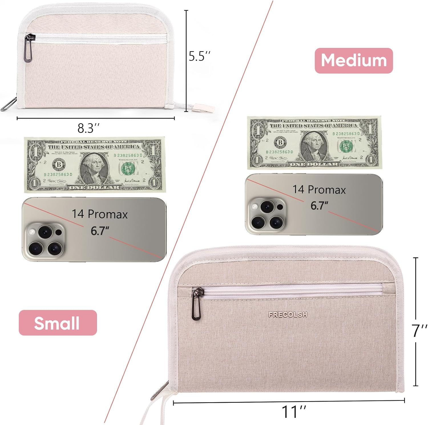 Receipt Organizer with 12 Pockets 10x6 Receipt Holder Organizer - Small Accordion File Organizers - Cash Organizers for Travel, Business, Gift
