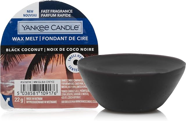 Yankee Candle Wax Melts - Black Coconut - Up to 8 Hours of Fragrance - Black, 1 Count