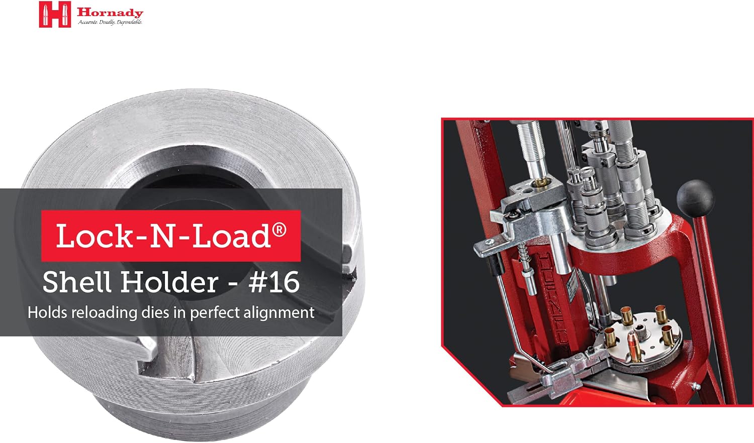 Hornady Universal Shell Holder #16 (17 REM, 17 REM FIREBALL, 17-222, 17-223, 20 TACTICAL, 20 VT, 204 RUGER, 22 NOSLER, 22 TCM, 221 REM FIREBALL, 222 REM, 223 REM, 300 BLACKOUT, 380 AUTO, 5.6X50 MAG, 6.5 TCU, 6mm TCU, 6mm-223, 6mmX47 REM, 7mm TCU, 7mm-223 INGRAM)