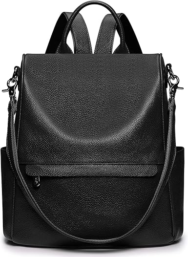 Amazon Com S Zone Women Genuine Leather Backpack Purse Anti Theft Travel Rucksack Convertible Shoulder Bag Medium Clothing Shoes Jewelry