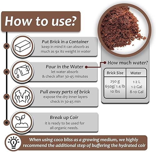 Miniatura 2 de Coco Bliss Coco Coir (10 libras) + Neem Bliss (10 libras)  Fertilizante orgánico de harina de semillas de neem  Ladrillos de coco con certificación