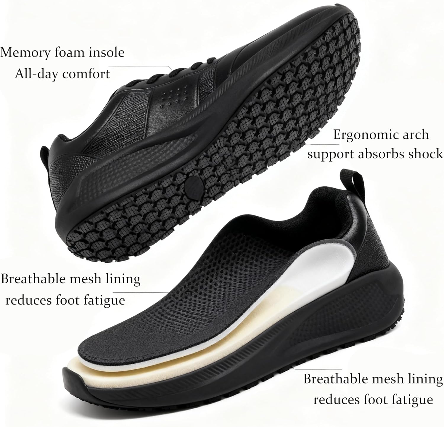 Non Slip Work Shoes for Women Food Service Kitchen Chef Shoe Restaurant Lightweight Waterproof Walking Sneakers Nursing Slip Resistant Footwear - Image 4