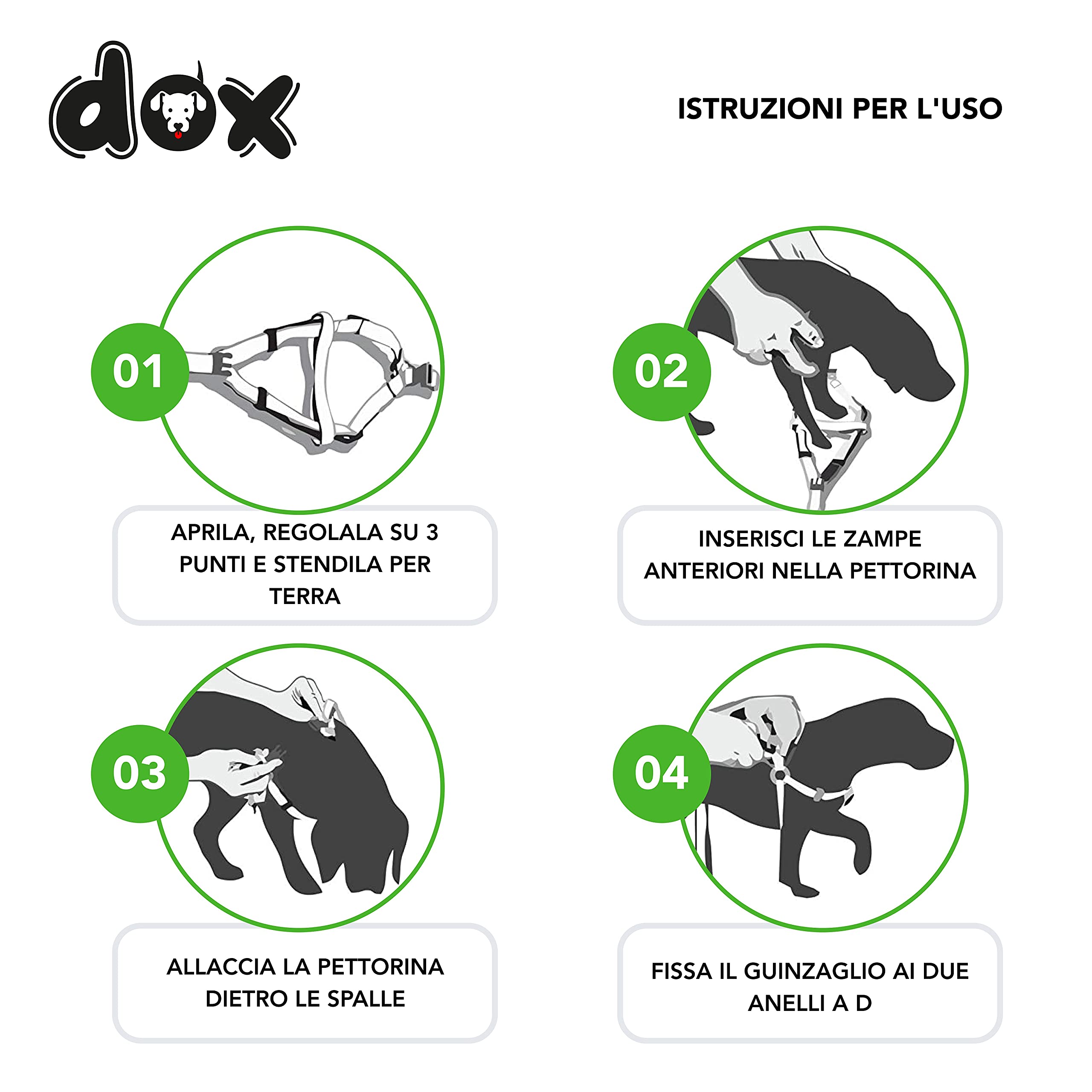 DDOXX Pettorina Cane Step-In Air Mesh, Imbottito, Regolabile | Tanti Colori e Taglie | Per Cani Piccoli Medi e Grandi | Imbracatura Gatti Cuccioli Gatto Taglia Piccola Media Grande | Green, M