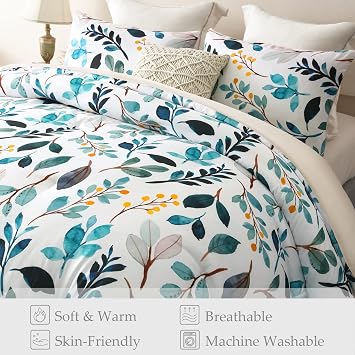 Whale Flotilla Coverless Double Duvet Set 7.5 Tog 3 Pieces Leaf Pattern