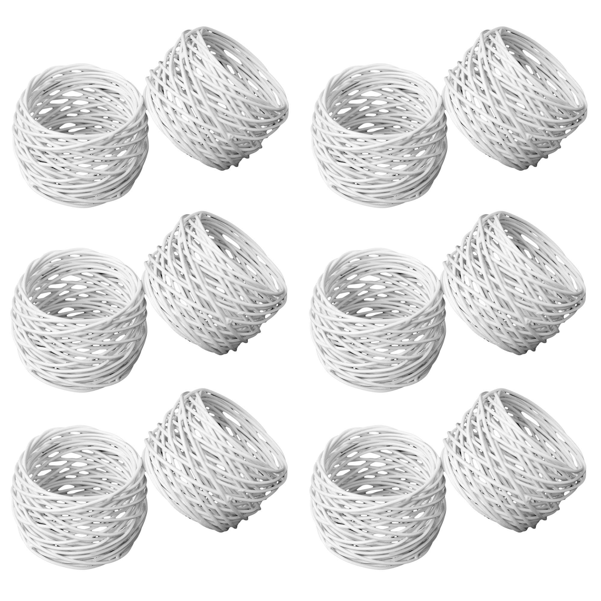 Elegant White Mesh Napkin Rings - Set of 12 -1 Elegant White Mesh Napkin Rings - Set of 12 -1