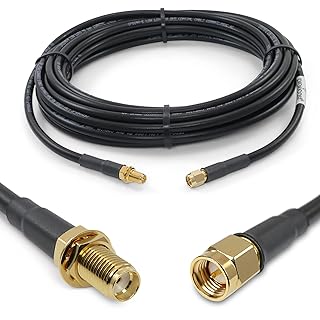 Proxicast 25 ft SMA Male to SMA Female Premium 240 Series Low-Loss Coax Cable (50 Ohm) - Antenna Lead Extender for 4G LTE, 5G Modems/Routers, Ham, ADS-B, & GPS (Not for TV or WiFi)