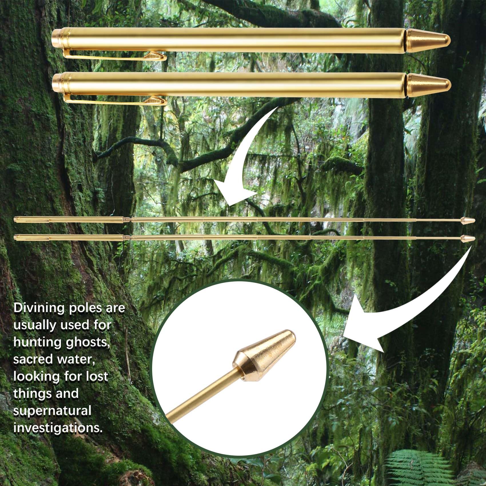 Ruitutedianzi 2PCS Dowsing Rods, Retractable Divining Rods, Portable Pen Shape L Rods, for Tools, Divining Water Etc.