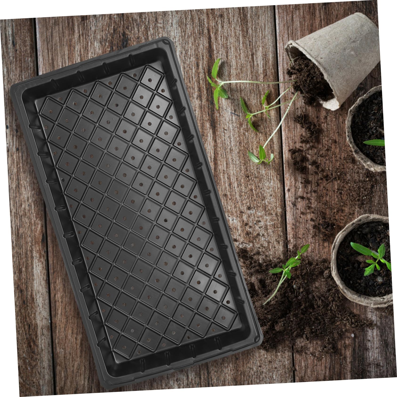 BESPORTBLE Plateau de Semis de Germination 5 Pièces en Plastique Noir