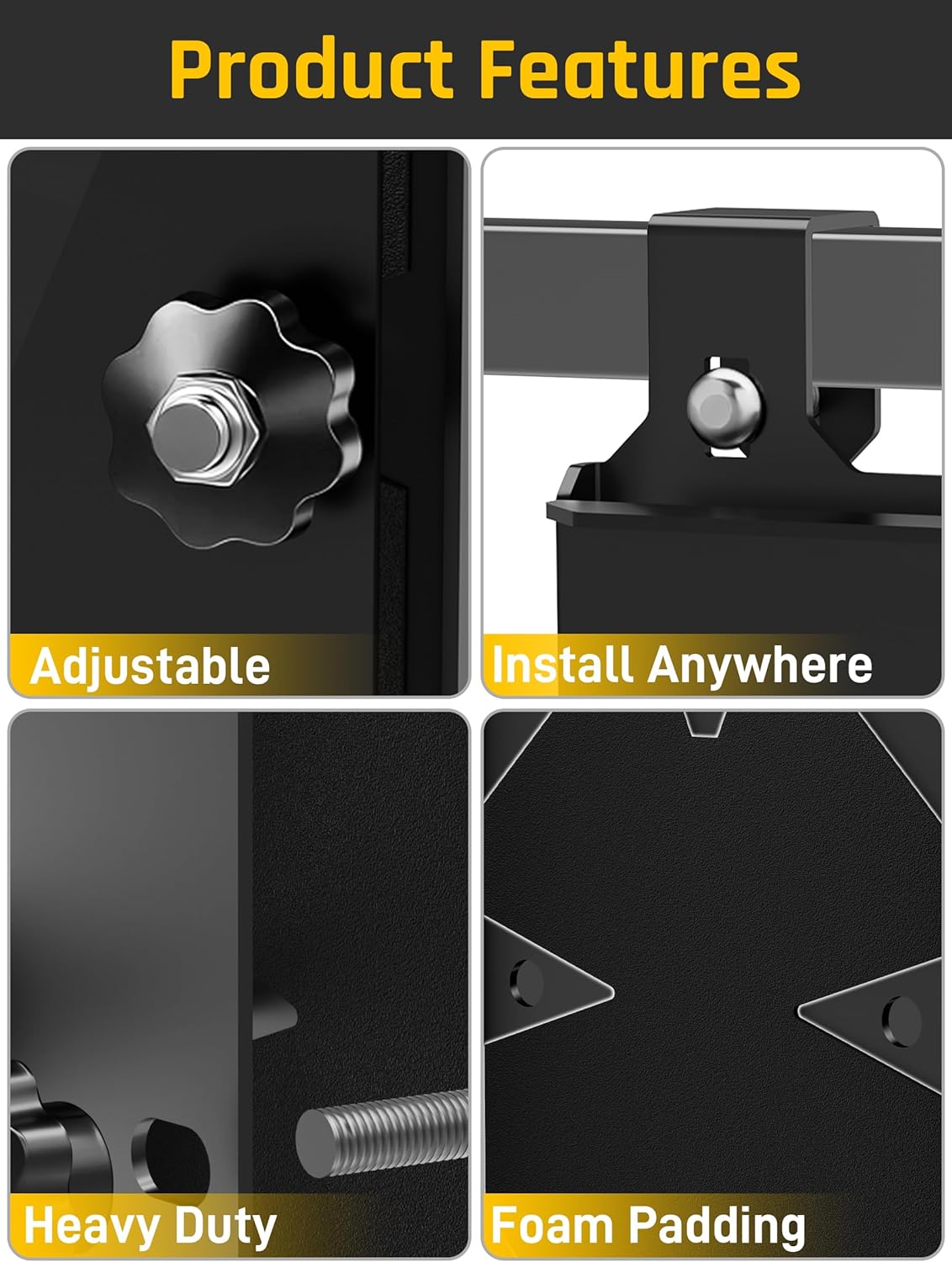 Wyckoff Chainsaw Holder with 2 Foam Padding, Heavy Duty Material, Easy to Install for Bannon Utility Trailers, Steel Dump Cart, Trailer, Tractor, Fit Steel Tubes Less Than 1"