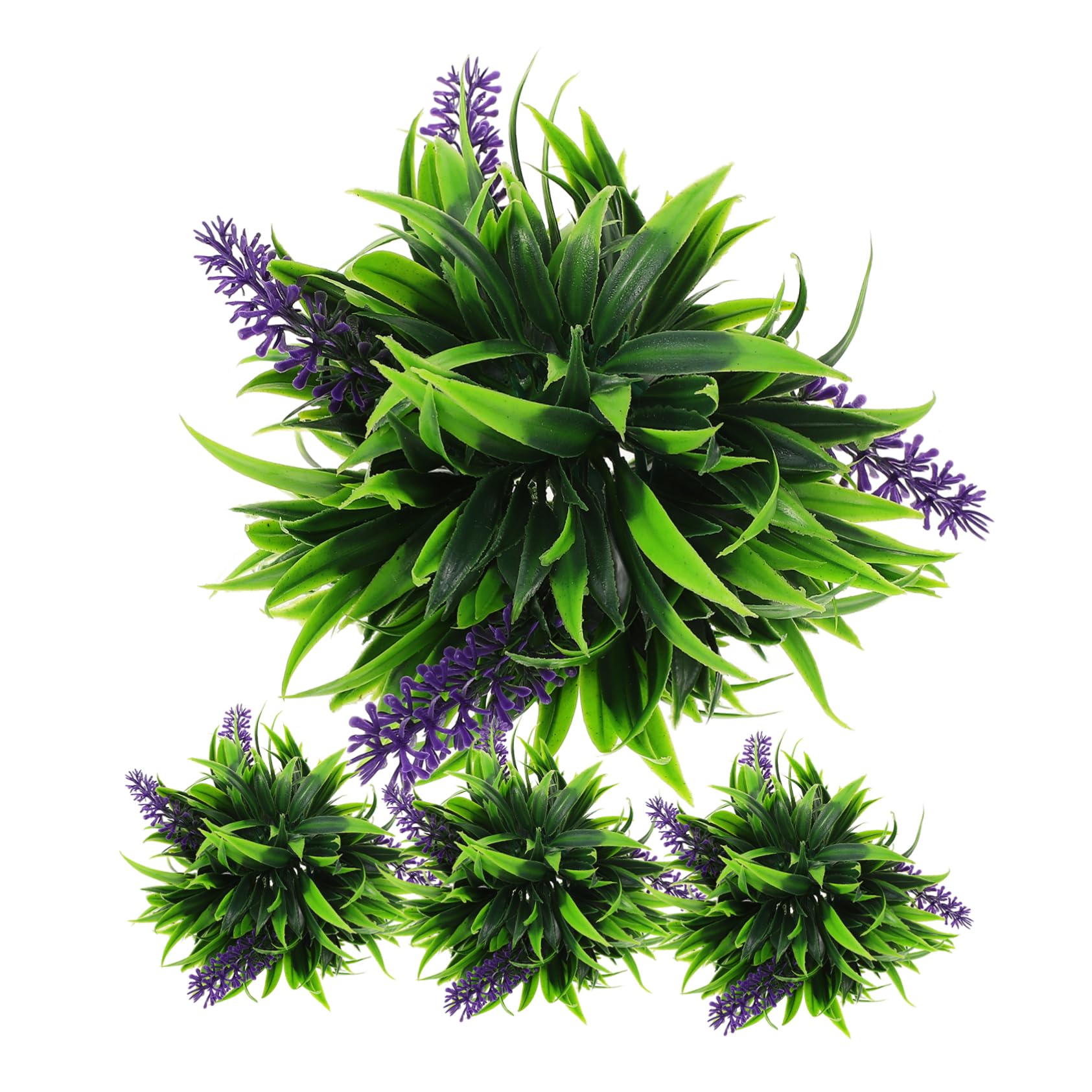 Yardenfun 4pcs Lavender Balls Mall Hanging Pendant Vivid Topiary Ball Artificial Grass Plant Balls Ceiling Grass Ball Decor Hanging Topiary Balls Decorative Hanging Balls Decorative Balls