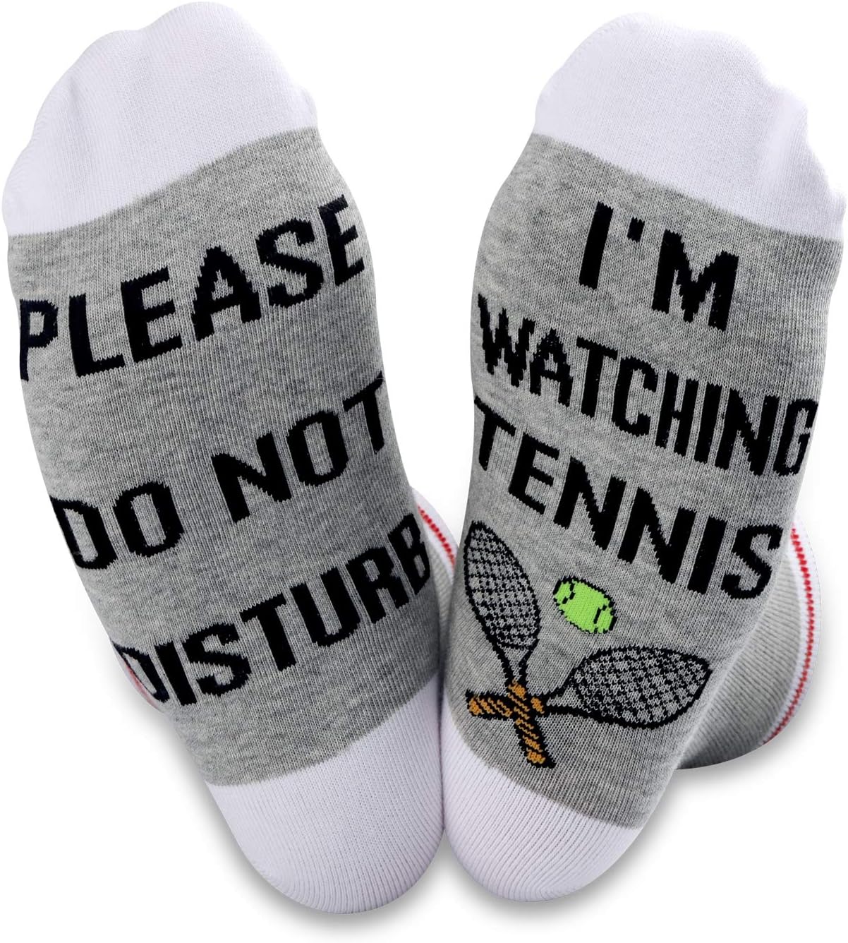 TSOTMO 2 Pairs Tennis Lover Gift Novelty Crew Socks Please Do Not Disturb Im Watching Tennis Socks Novelty Sports Socks