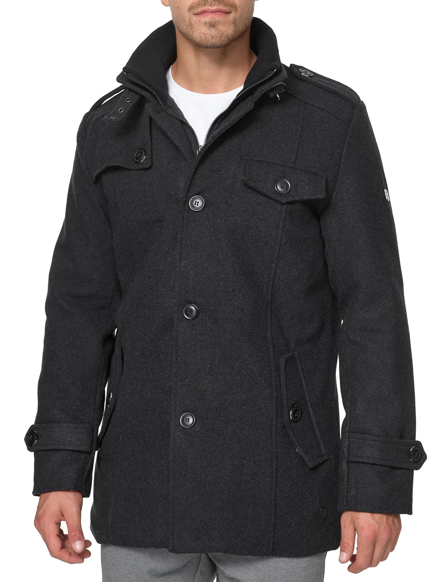 Indicode Uomini Brandon Coat | Cappotto corto con collo alla coreana