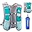 Azarxis Hydration Running Vest Backpack Pack 5L for Women and Men Jogging Trail Race Marathon Cycling Hiking (Mint Blue with 500ml Soft Flask)