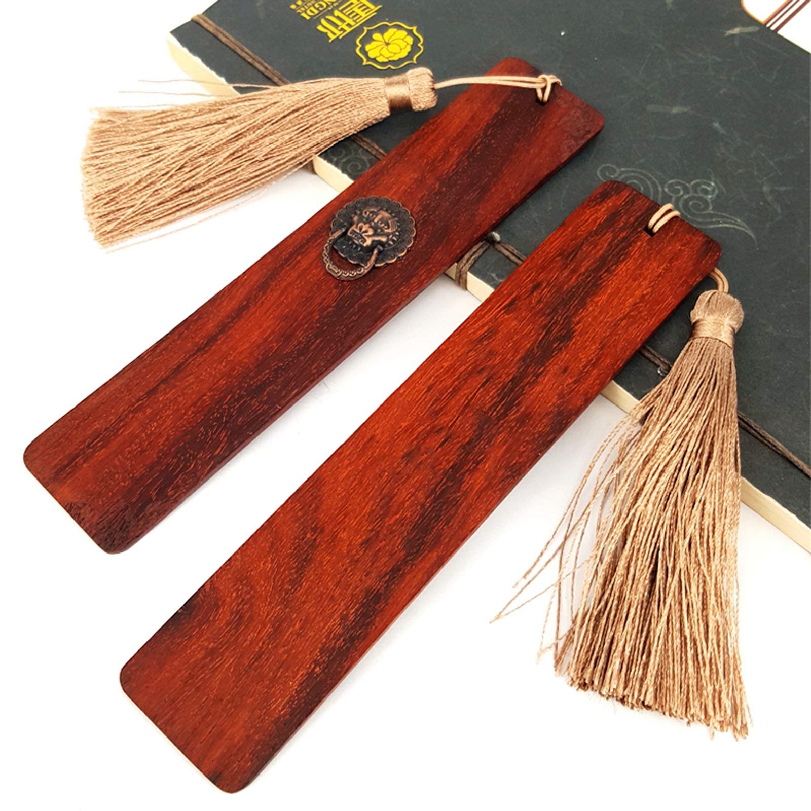 Lesezeichen Holz-Lesezeichen, im chinesischen Stil Jahrgang Lesezeichen, Holz-Lesezeichen mit schönen Quasten, for Freunde und Familie Buch Markierungen