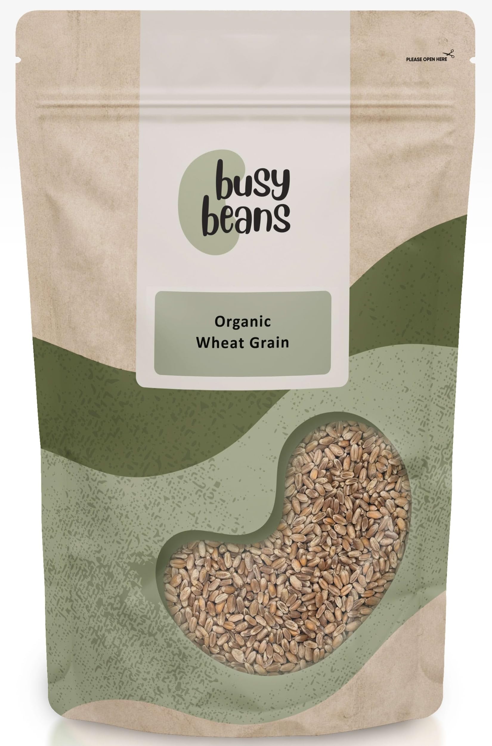 Organic Wheat Grain - Certified Organic - by Busy Beans Organic (500g)