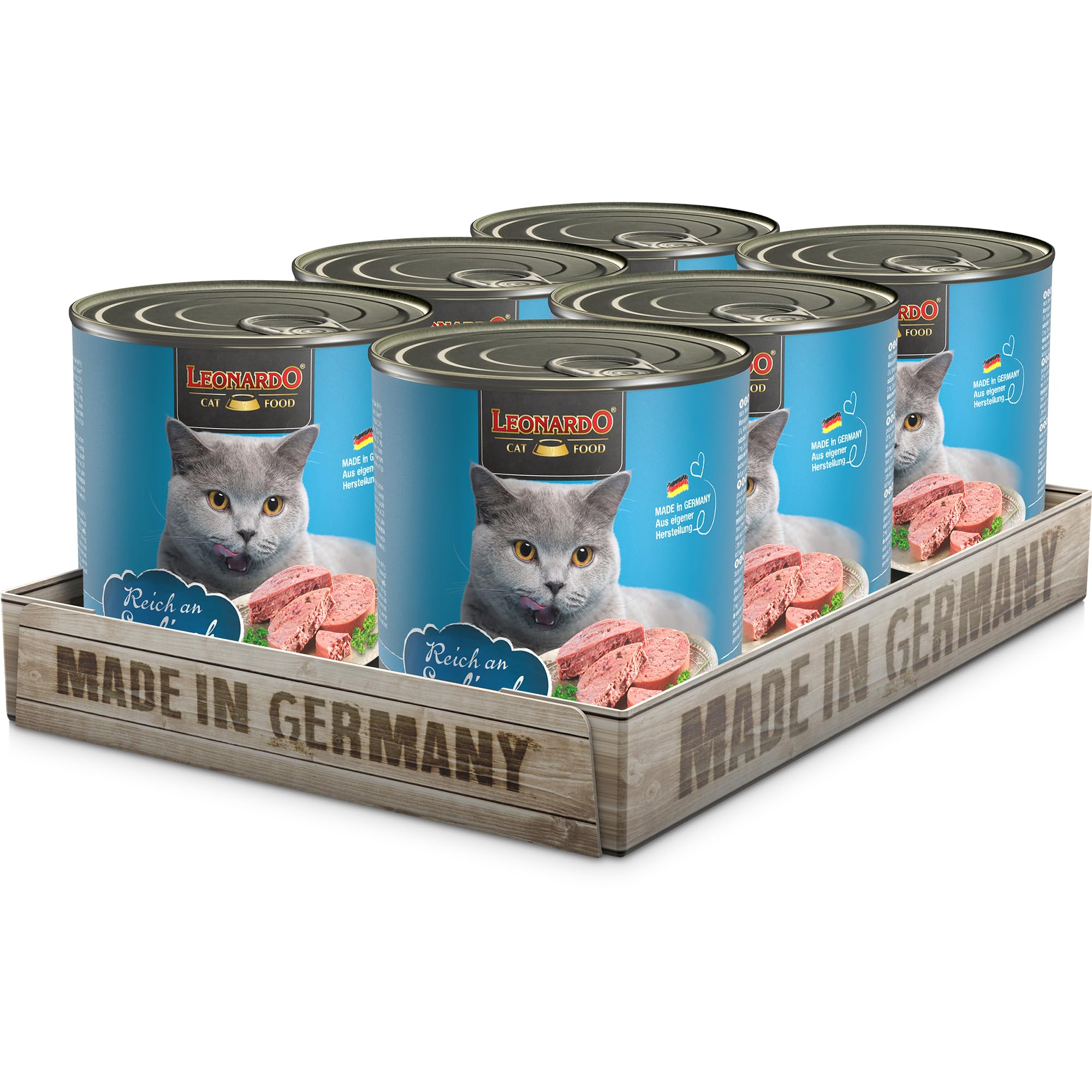 LEONARDO Nassfutter [6x800g Seefisch] | Getreidefreies Nassfutter für Katzen | Feuchtfutter Alleinfutter aus der Dose
