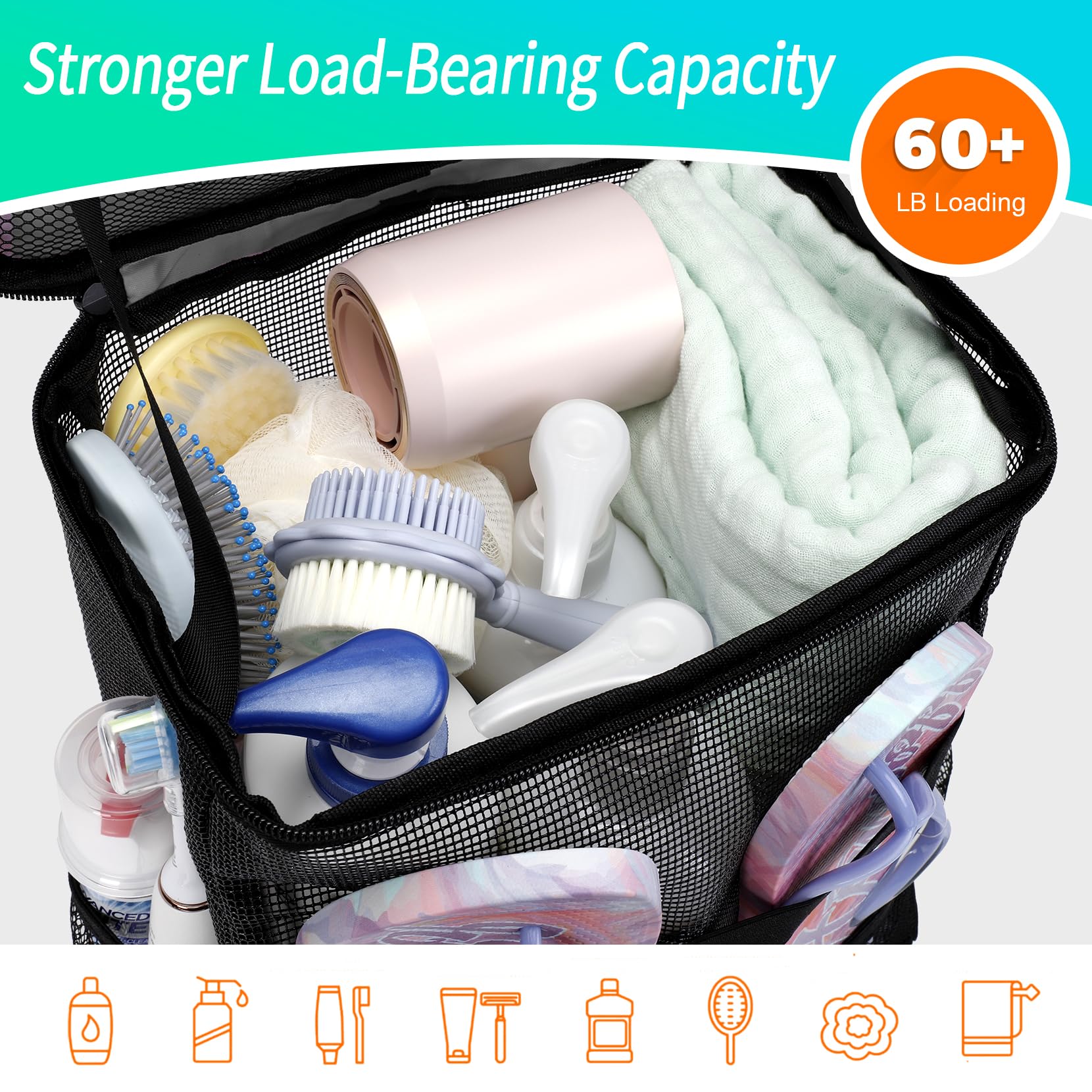 Mesh Shower Caddy - Dorm & Travel Organizer -3